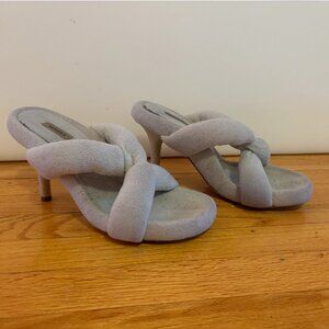 Yeezy Season 7 Puffy Fleece Sandal Heels Grey Size 39